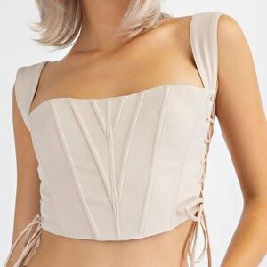 Edit by Nine Cream Corset Top with zip back size Small